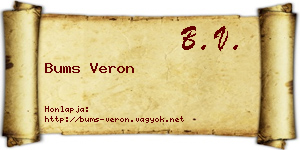 Bums Veron névjegykártya